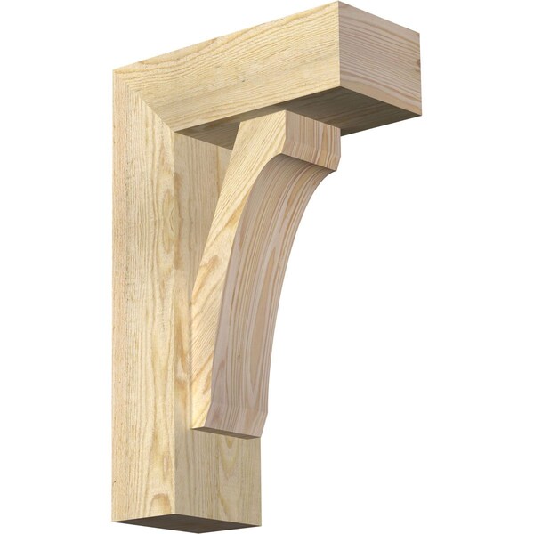 Ekena Millwork Legacy Block Rough Sawn Bracket w/ Offset Brace, Douglas Fir, 6"W x 14"D x 22"H BKT0604X14X22LEC05RDF - main